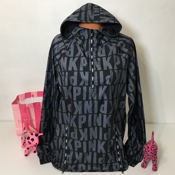 PINK Victoria's Secret Jackets & Blazers - ⚠️2 LEFT⚠️NEW PINK VS LOGO HALF ZIP ANORAK HOODED